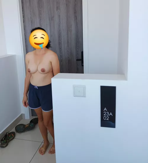 [F]un in the hallway/entryway of our airbnb