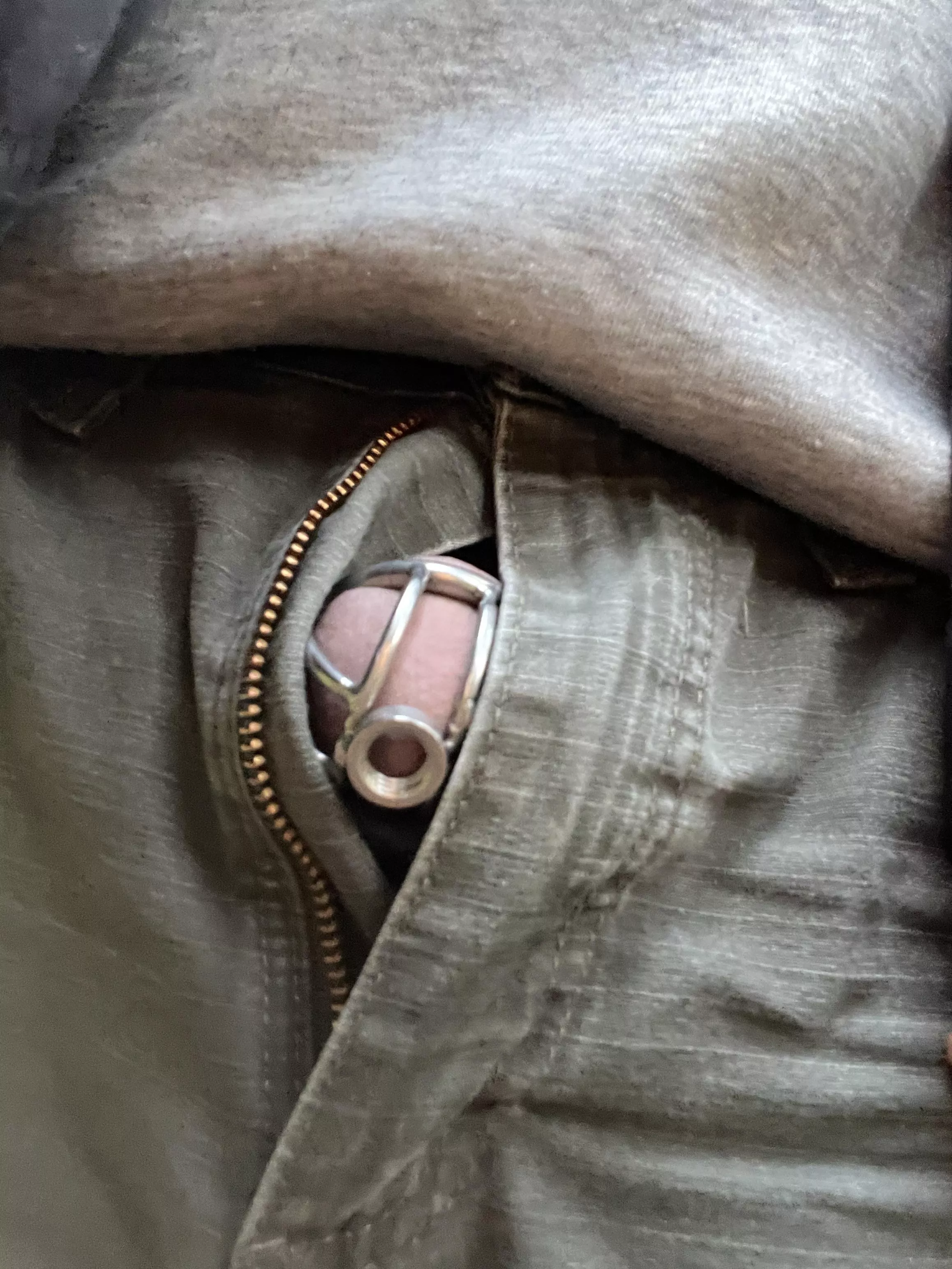 In public, walking dog