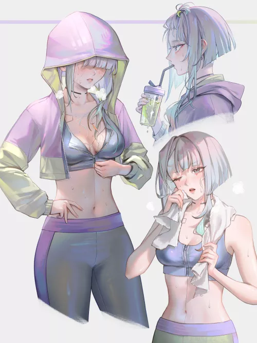 Lucy after workout [Cyberpunk: Edgerunners]