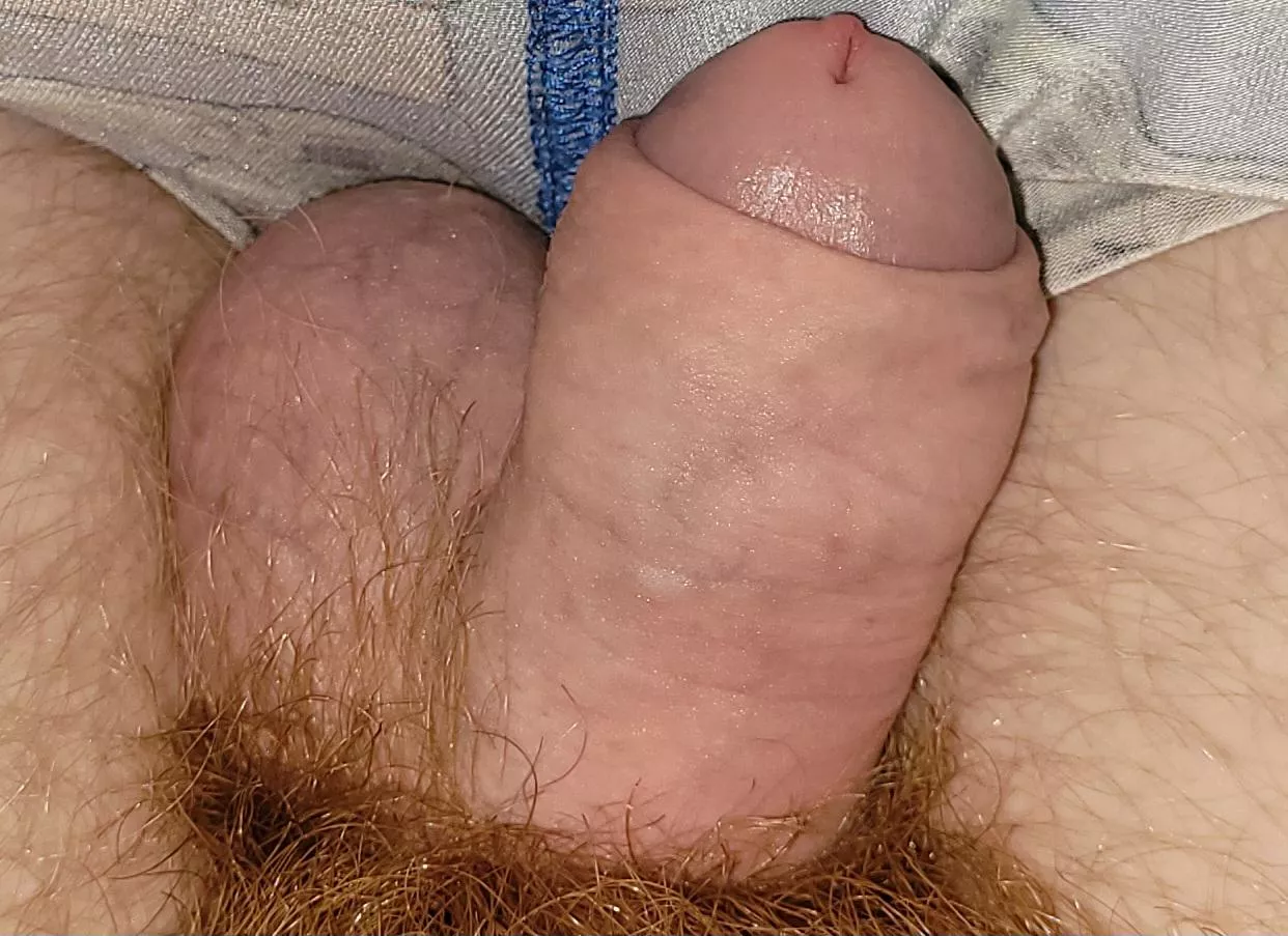 Peeking at my soft cock...