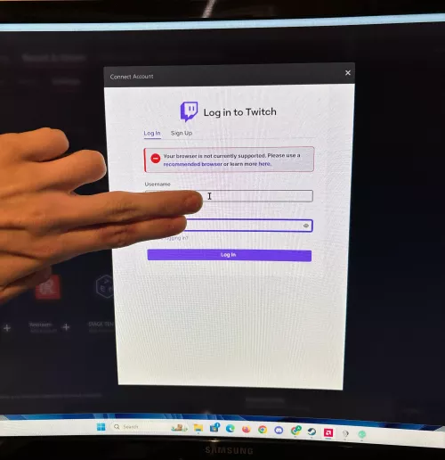Trying to connect twitch to my software.