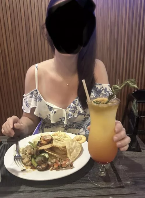 Friend dared me to go out to eat and pretend Ididn’t noticed that you could see my tits down my shirt. Waiter came back to our table about 100 times checking on us. I made sure my shirt was pulled out and that he got a great view of my nipples! Give me