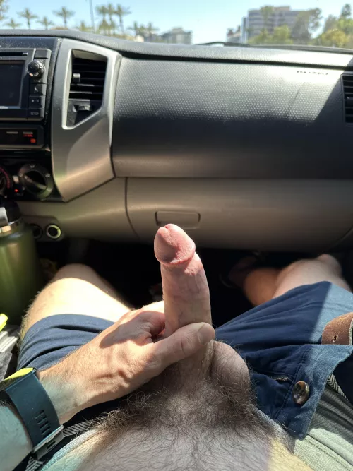 Giving my man a show while on the road