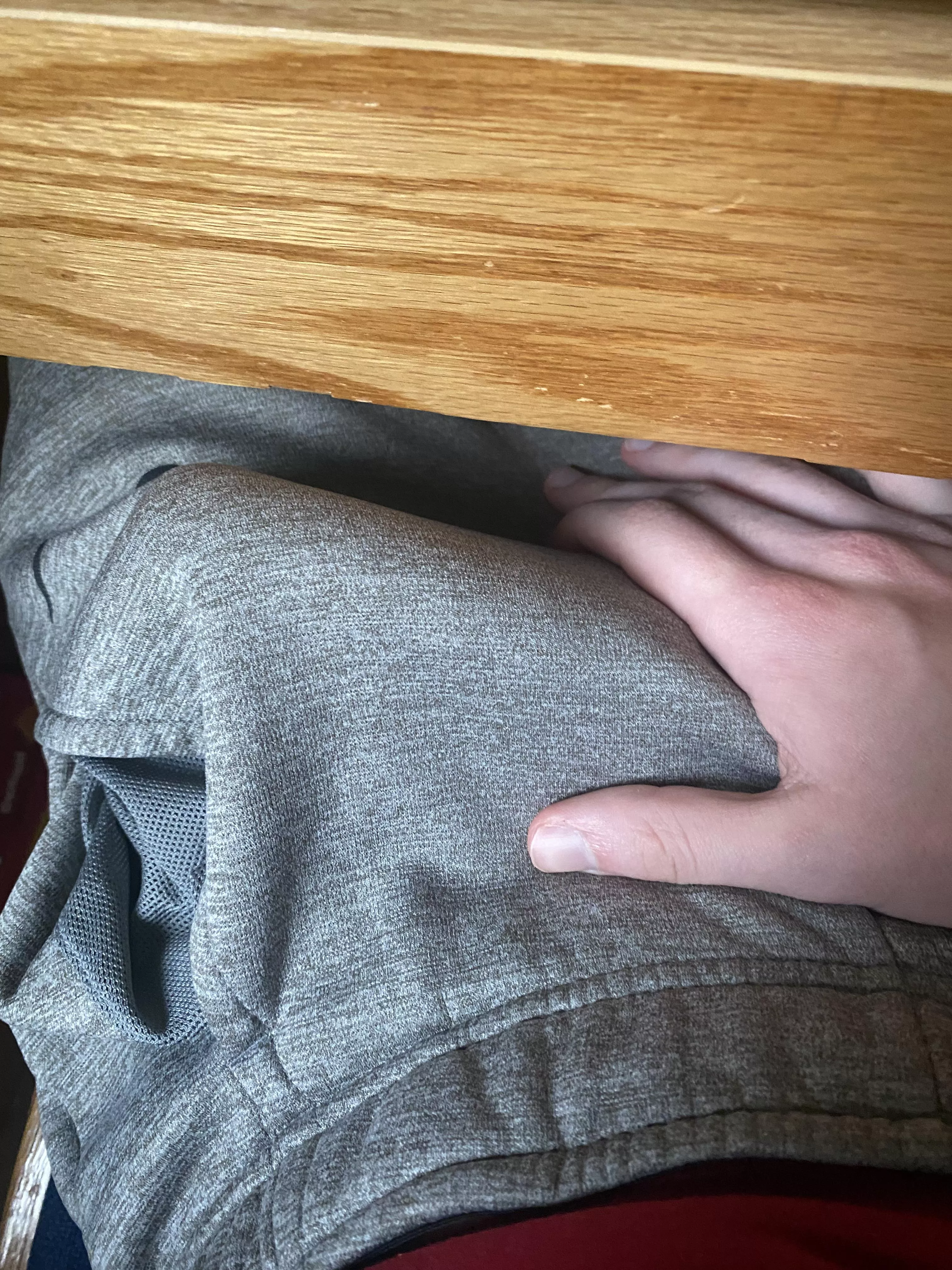 glad this is under my desk so my meeting can’t see how obvious this is