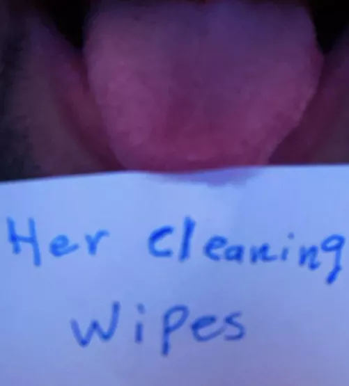 Her Cleaning Wipe!!