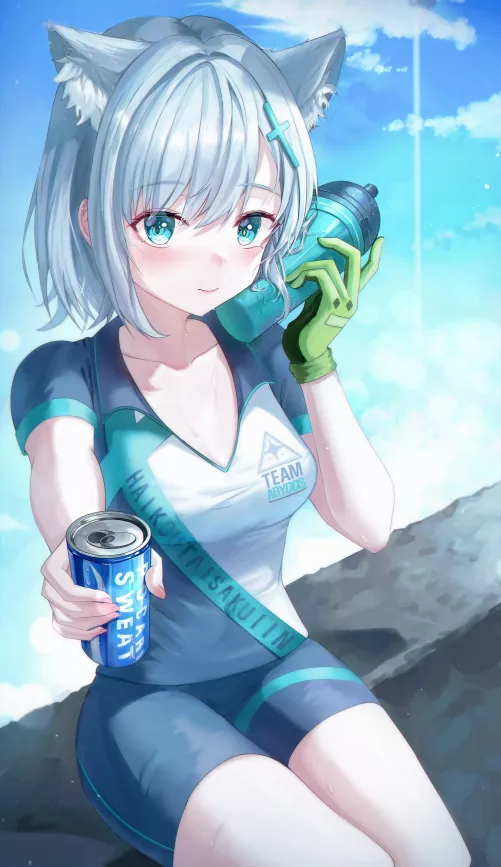 Here. Drink something [Blue Archive]