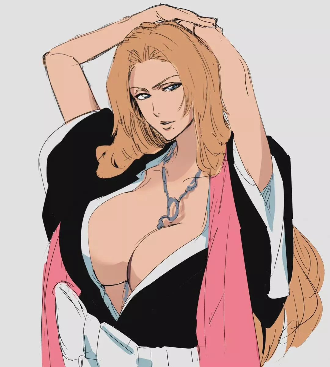 I posted this Rangiku art in the main subreddit, apparently it was too lewd, what do you guys think? (Art by the talented SEKIHAN)