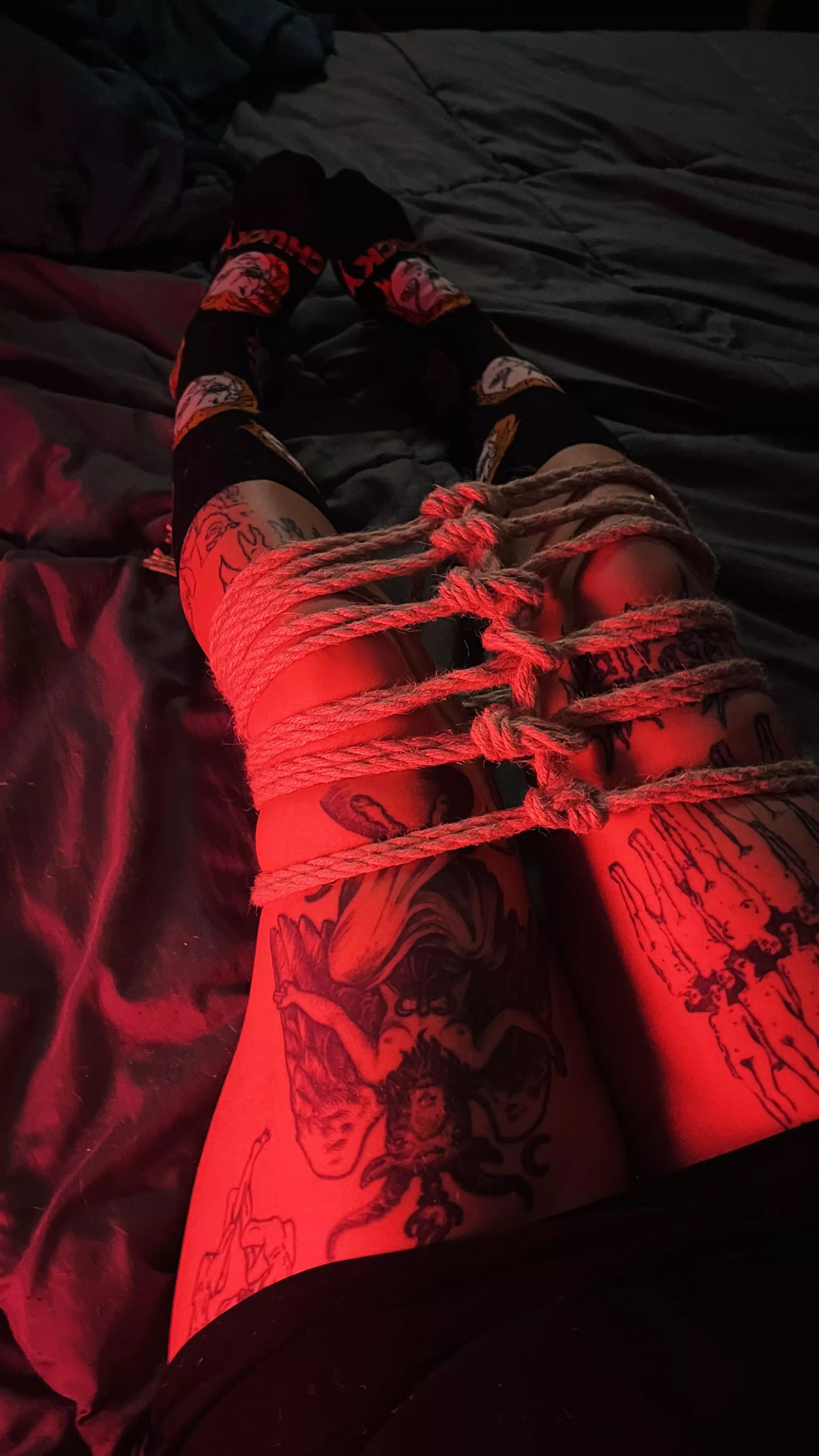 leg ties and chucky socks 😮‍💨