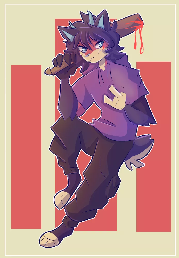 Mess with the cat you get the bat🩸art by me