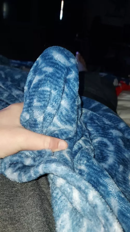 My nice juicy cock is hidden, should I move the blanket
