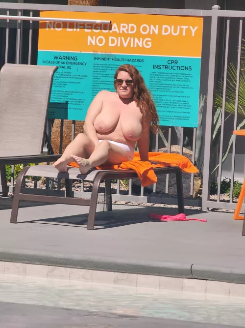 No clue with I was allowed to be topless here.....no one seemed to mind tho. 