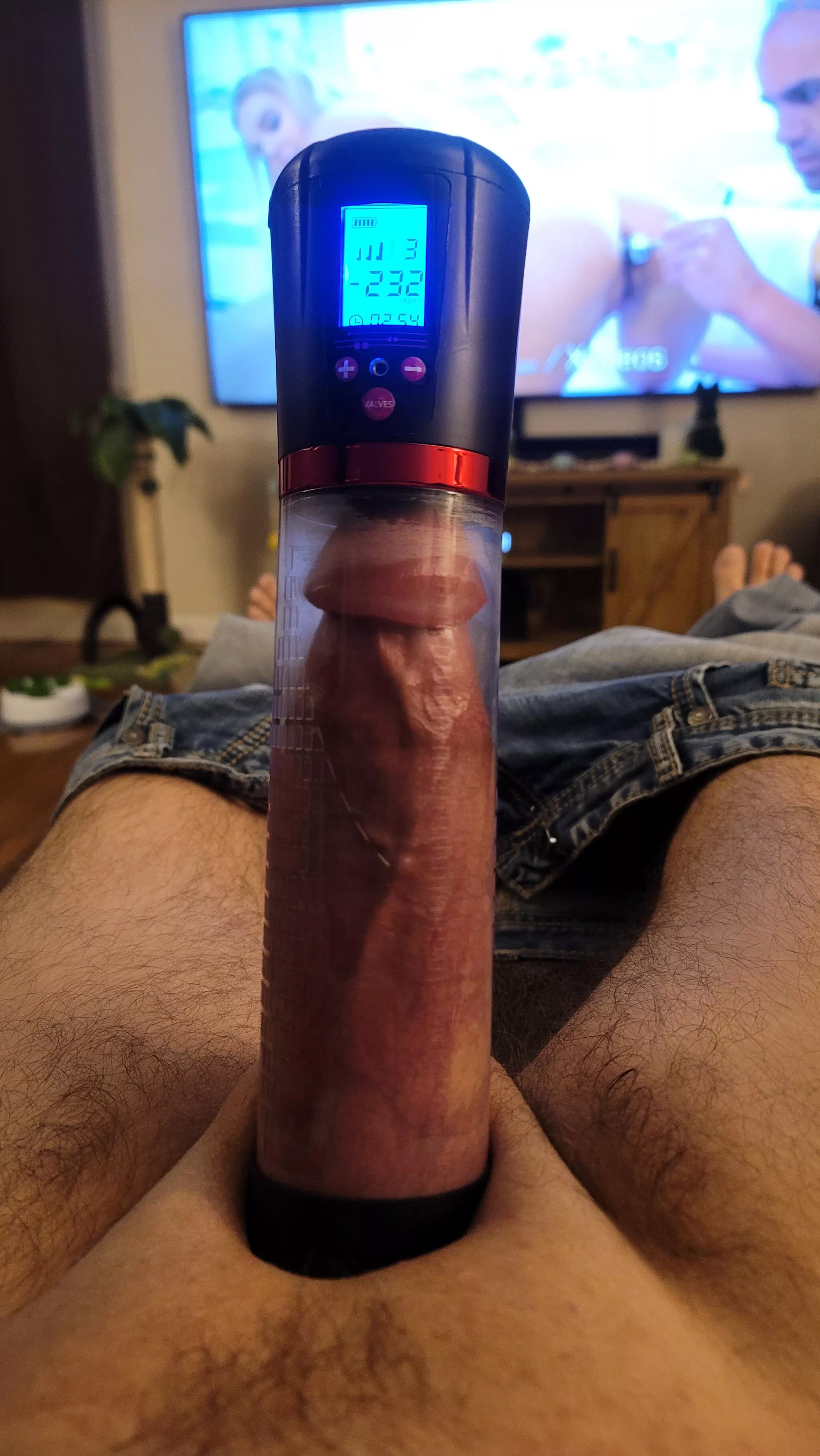 Pumping my dick on a Friday night.