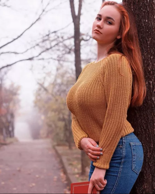 Redhead in her sweater