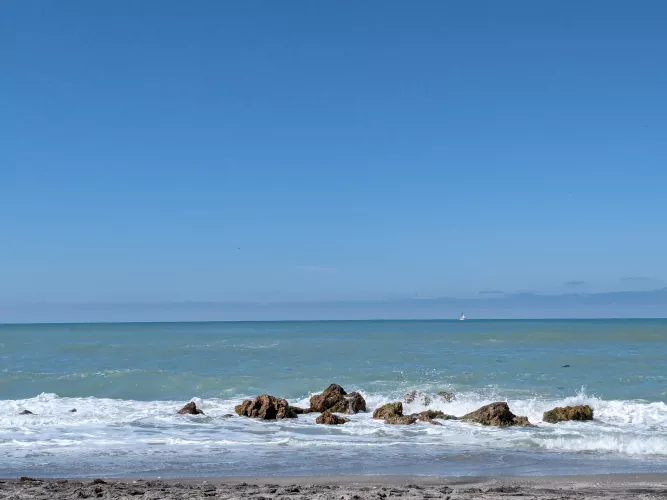 Sailboats in the distance 