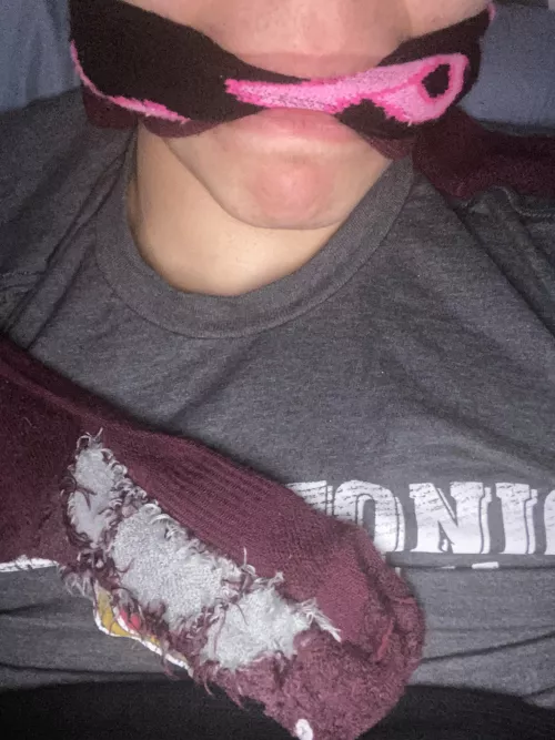 Tightly cleave gagged with a few scarves