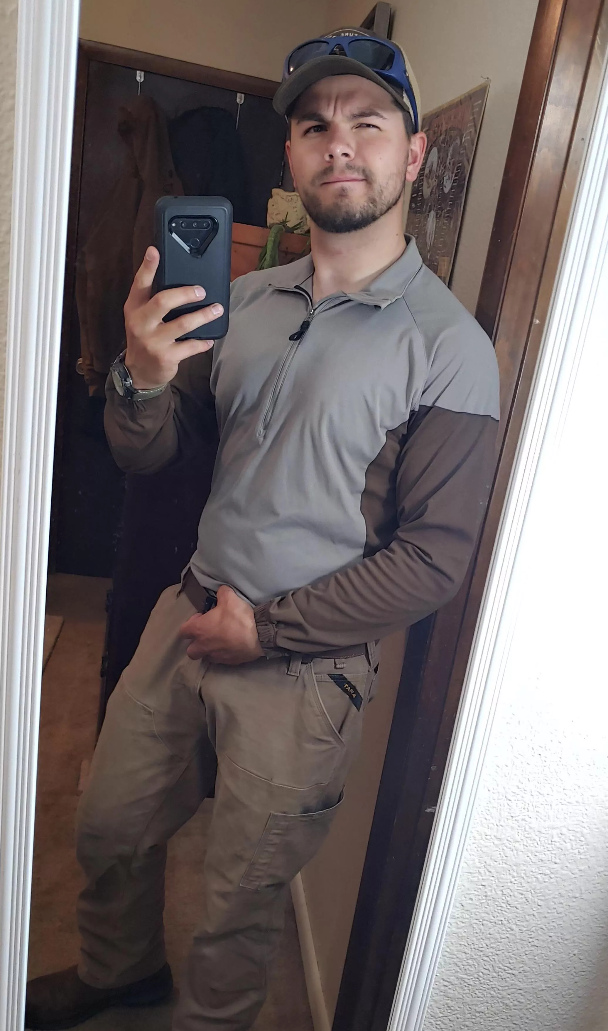 Working hard or hardly working.  Working hard or hardly working.