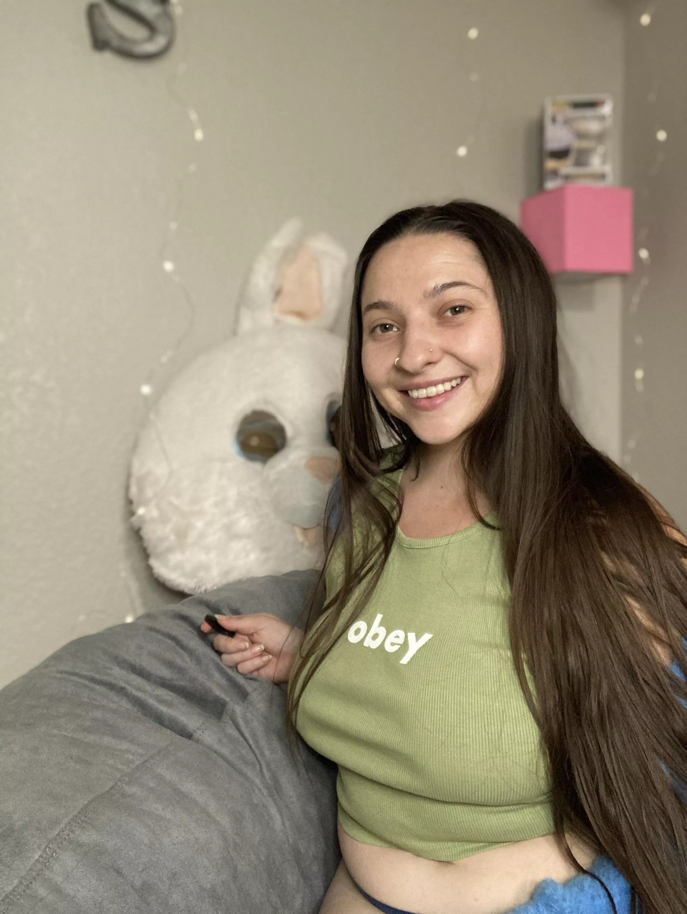 Don’t worry about the bunny she just likes to watch 😏🐰