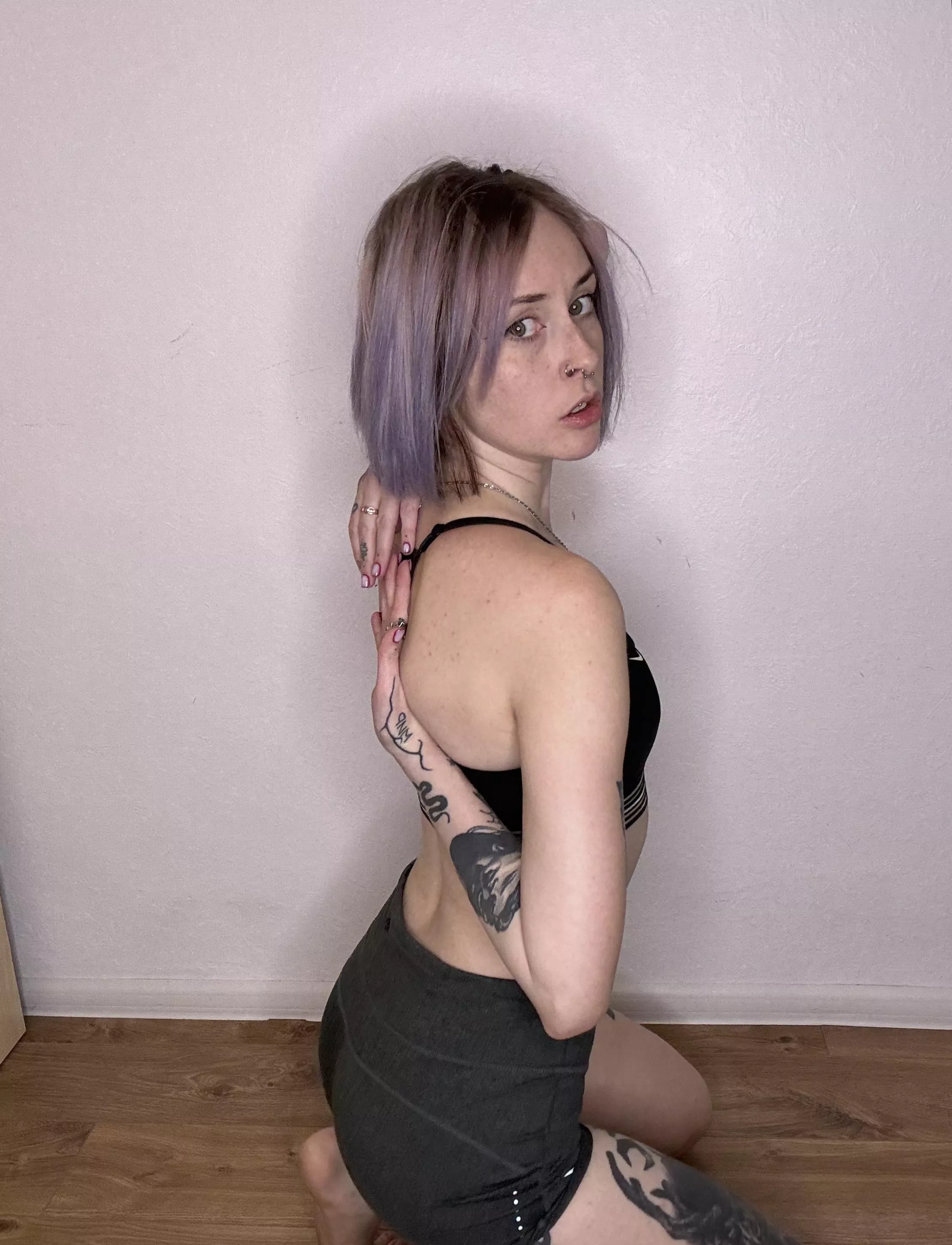 (F) I love doing yoga in my comfortable shorts