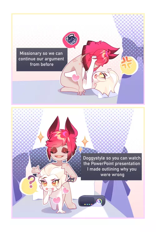 Fighting Is Their Foreplay (By @MisutoreKunArt) | RadioApple | Hazbin Hotel