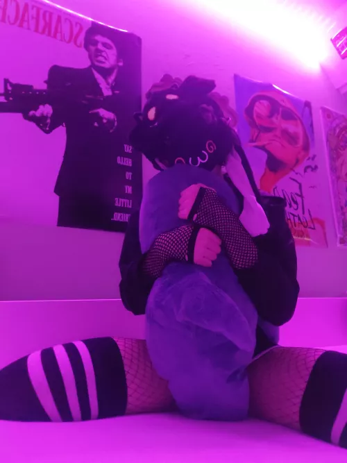 i love cuddling my blahaj