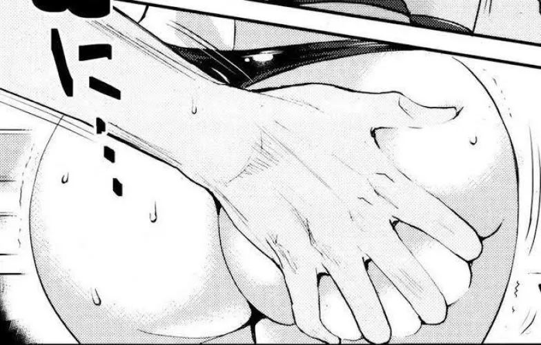 LF Mono Source: 1girl, 1other, ass focus, ass grab, black panties, close-up, from behind, grabbing another's ass, huge ass, sfx, sweat, thong, trembling, underwear