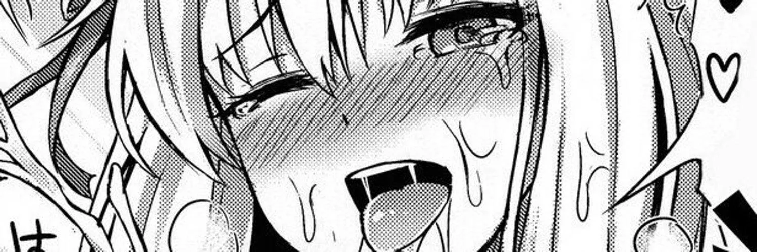 LF Mono Source: 1girl, ahegao, breath, close up, cum on face, face, foreign text, full face blush, hair between eyes, hair ribbon, heavy breathing, one eye closed, open mouth, projectile cum, saliva trail, speech bubble, spoken heart, tears, tongue out,