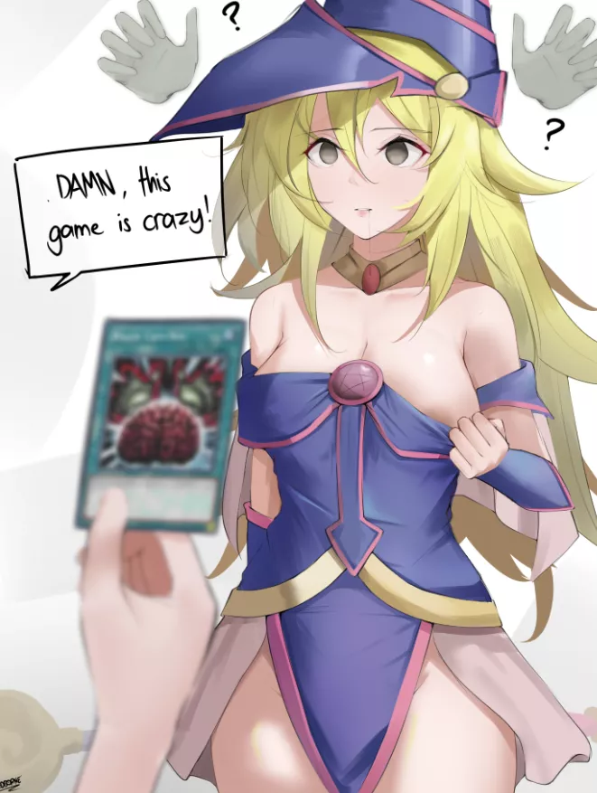 Sometimes a card is enough [Yu-gi-oh!, dark magician girl] (Artist: eroborne)