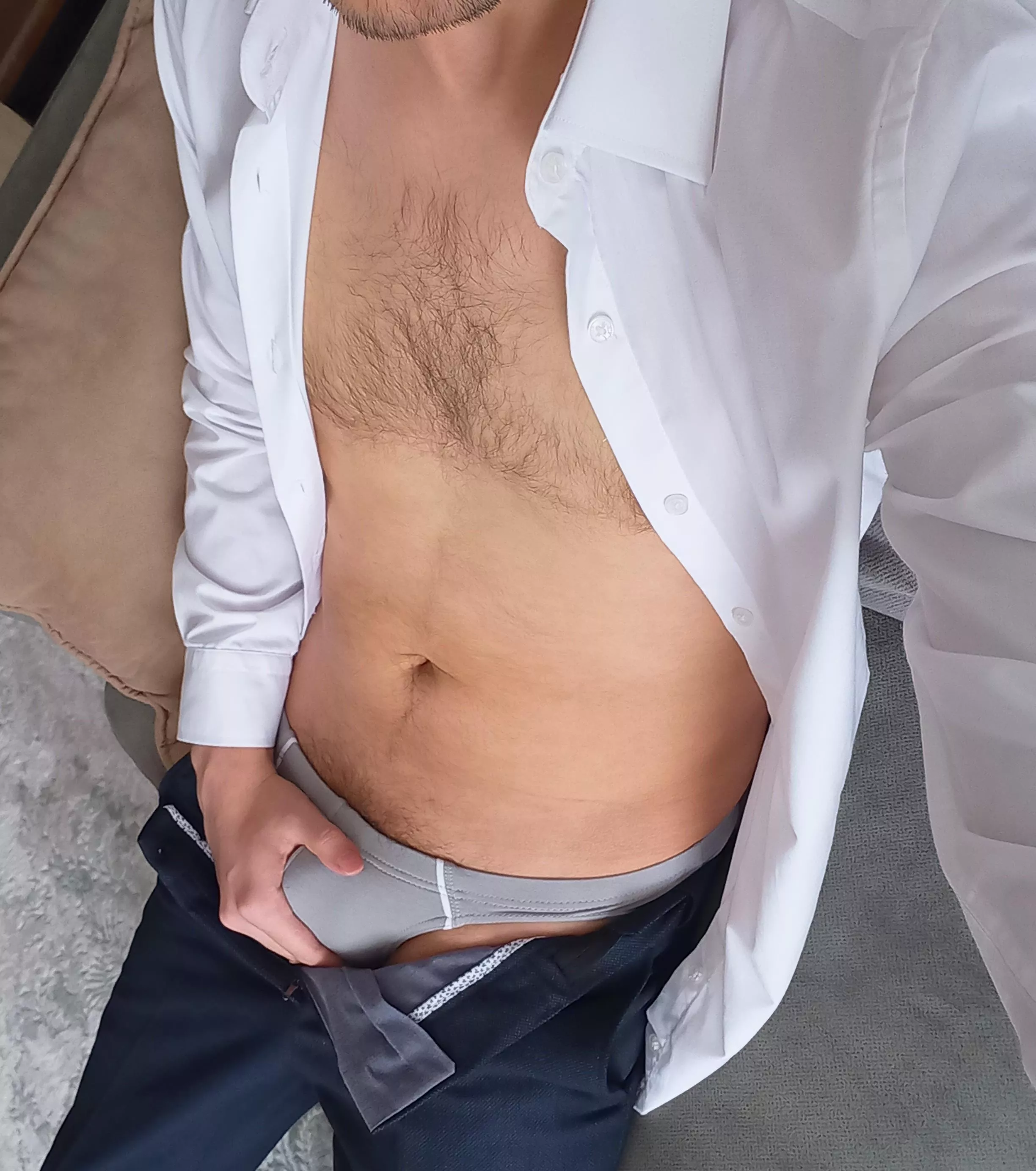 Wearing bikini briefs for office