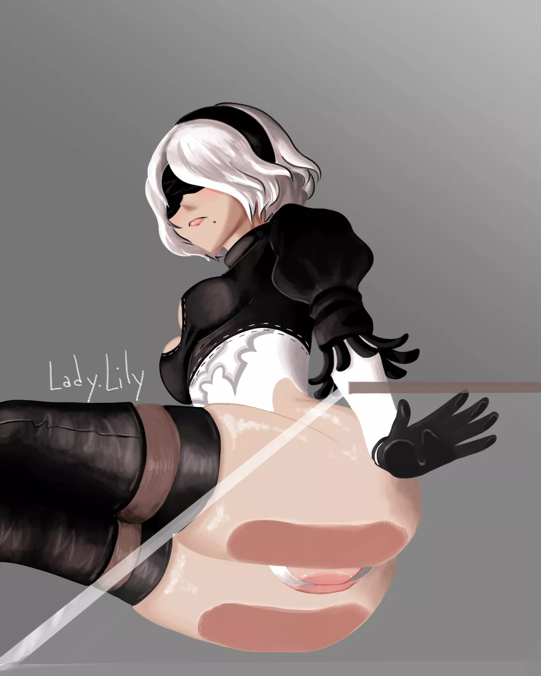2B on glass (Lady.Lily) [NieR Automata]