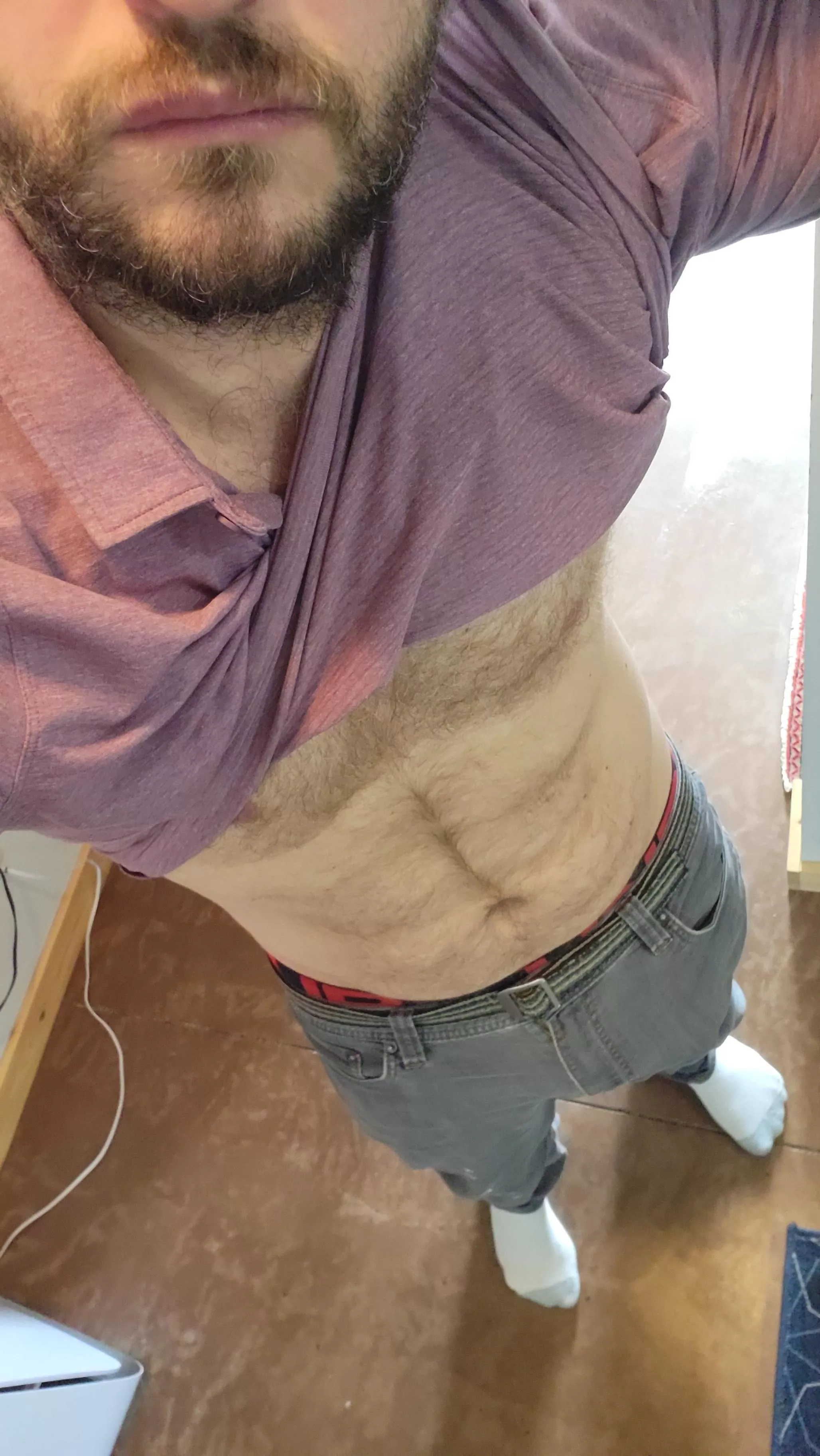 42 m alone in office.  Thick pink hairy dad cock.  Mack_itup 