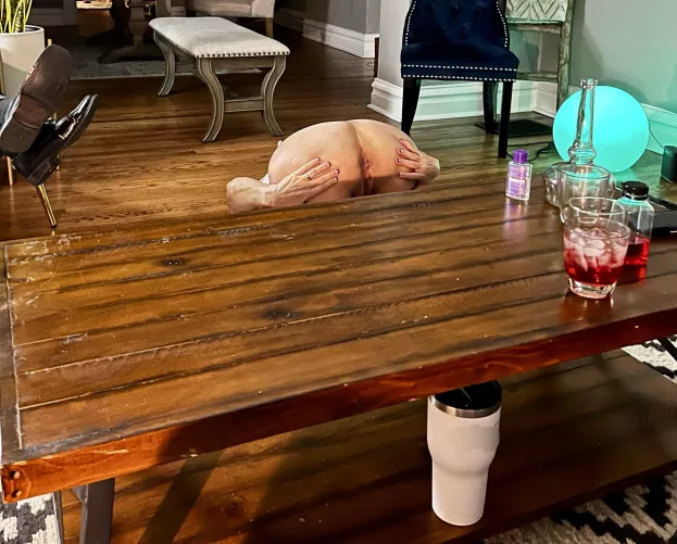 Annie (wife, 55) showed her holes to our guests…