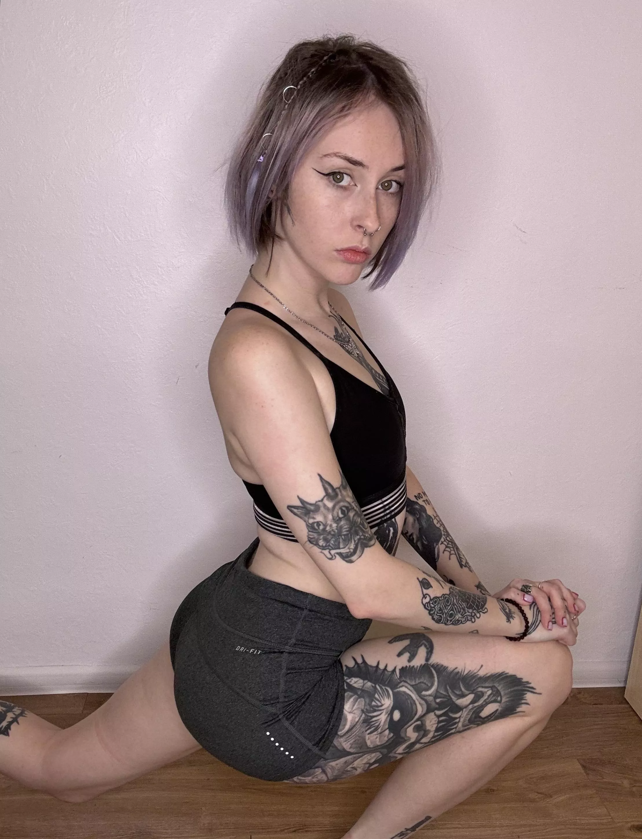 (F) Oh, you've noticed my yoga practices