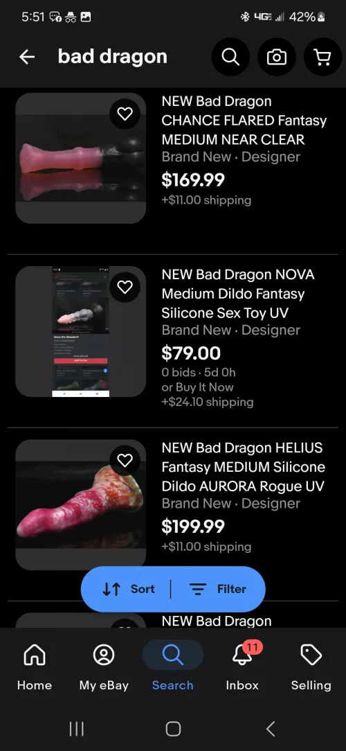 For shits and giggles I looked up Bad Dragon on ebay