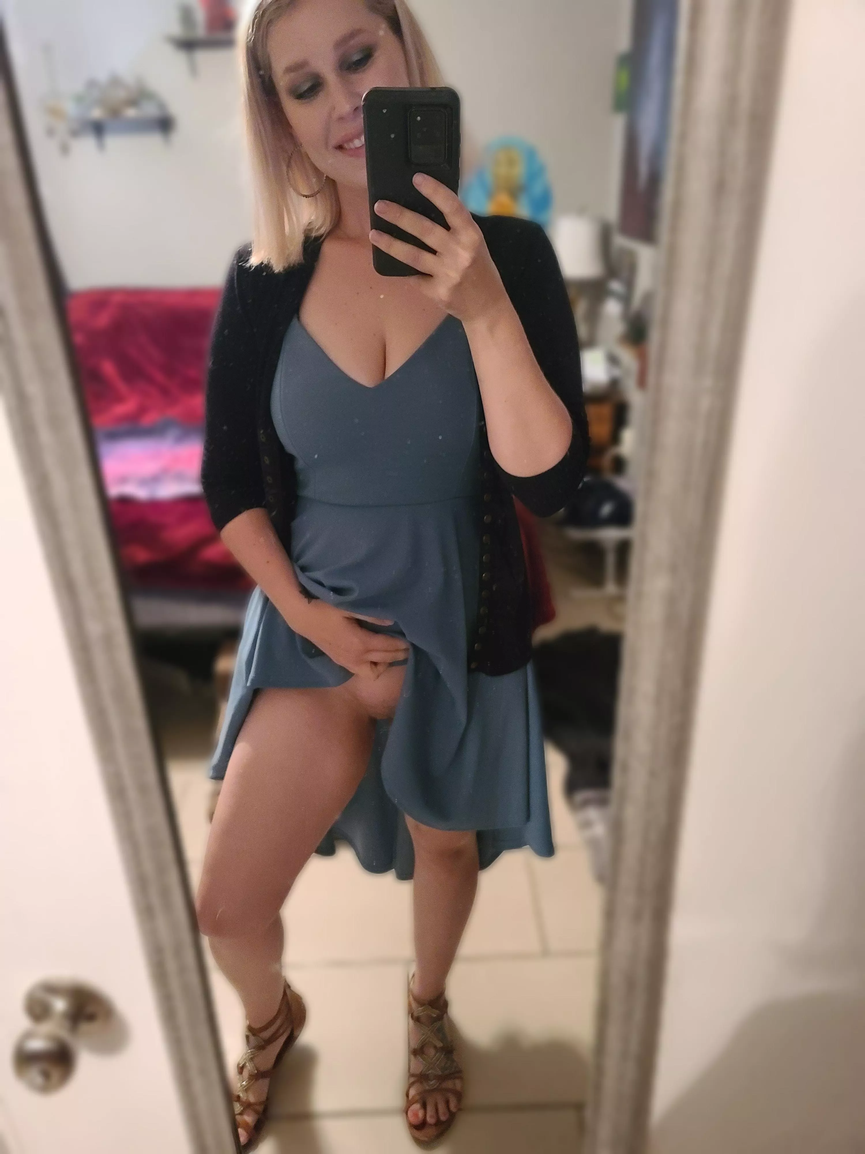 Headed to Easter services. No panties. 