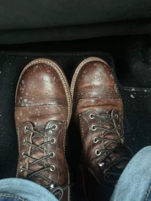 Help! White raining spots after using Red Wings leather cream on 8085 Iron Ranger