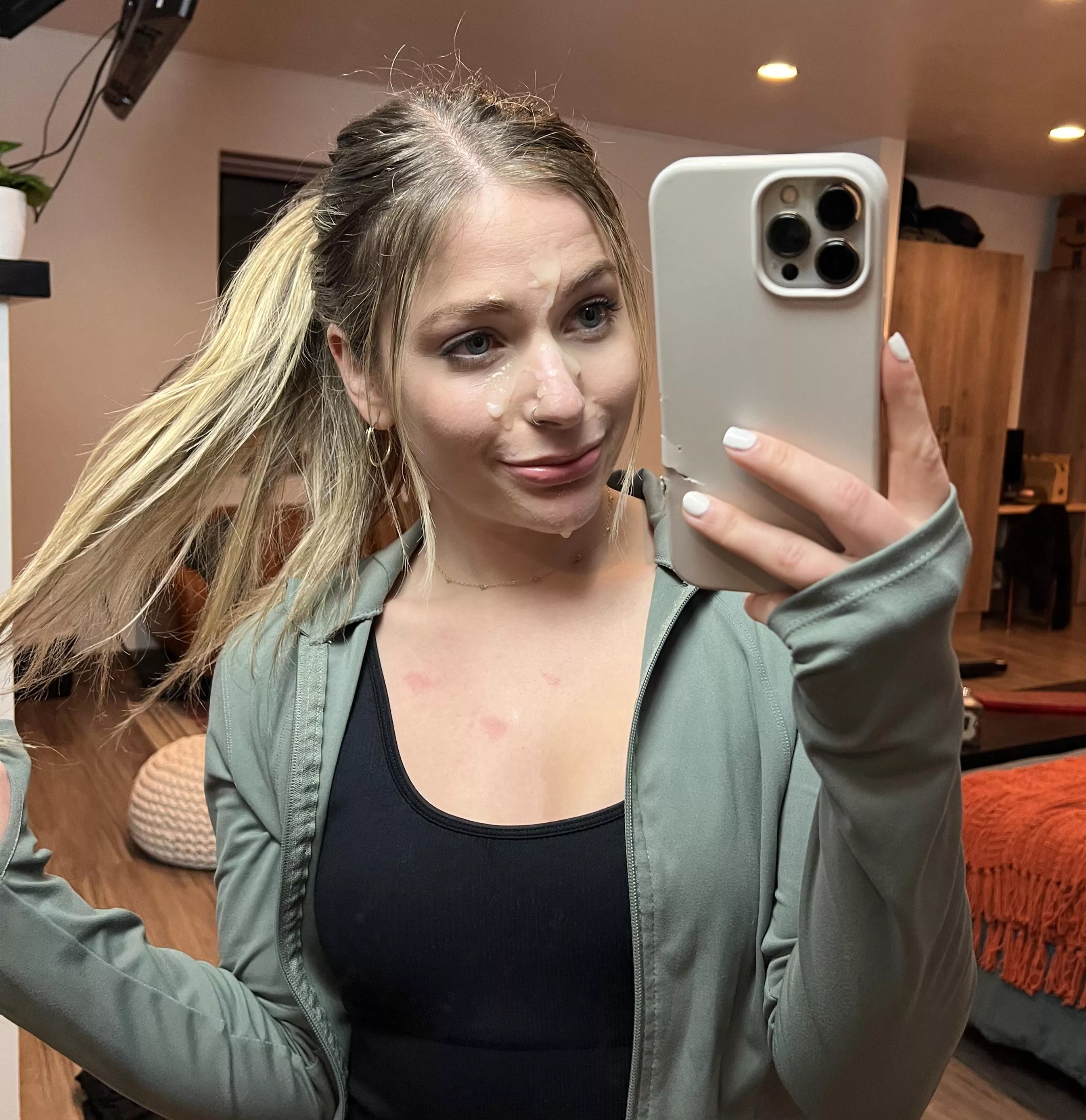 I feel so satisfied when I’m covered in cum