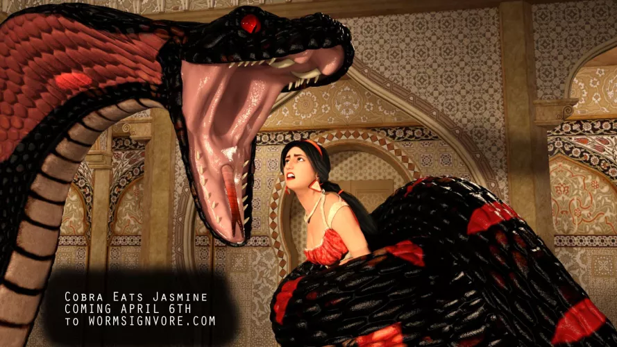 {Image} Cobra Eats Jasmine Animation coming April 6(M/Cobra)(F/Human)(Soft)(Oral)(unwilling)(nsfw)(OC: WormsignVore Animations)
