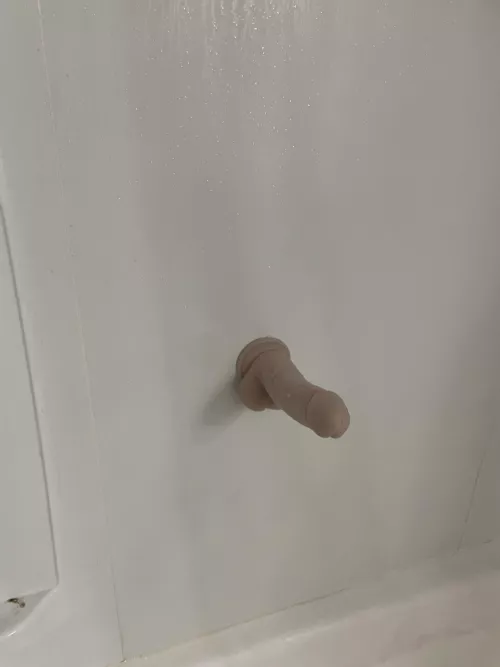My dildo’s name is Ryan and he stays like this in the shower 24/7.