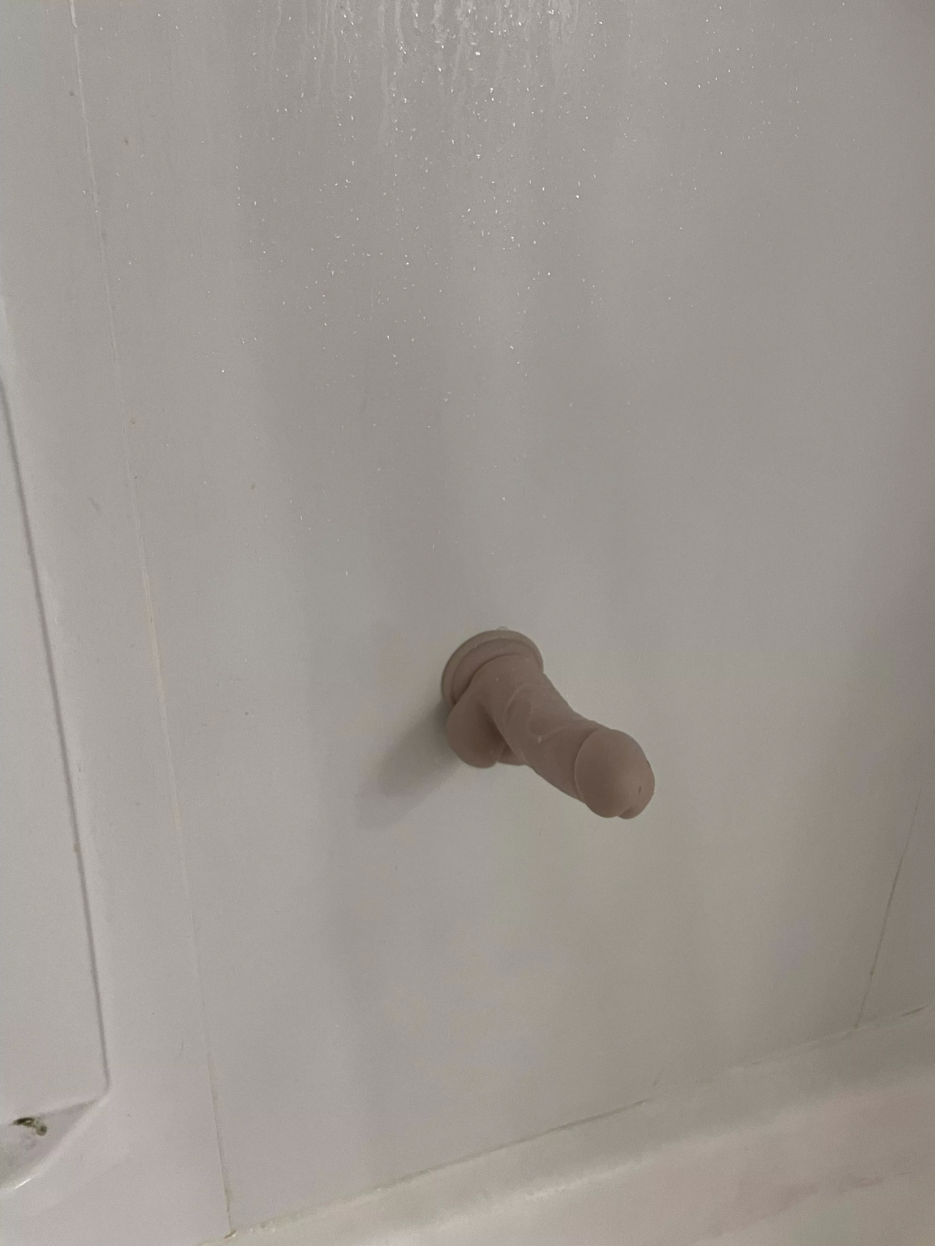 My dildo’s name is Ryan and he stays like this in the shower 24/7.