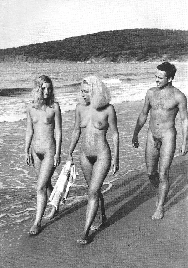 Nudist beach in the 1950s