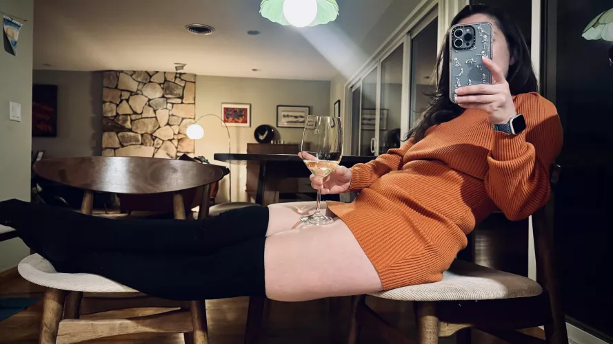 Sorting through ya’lls messages with a glass of nice wine 