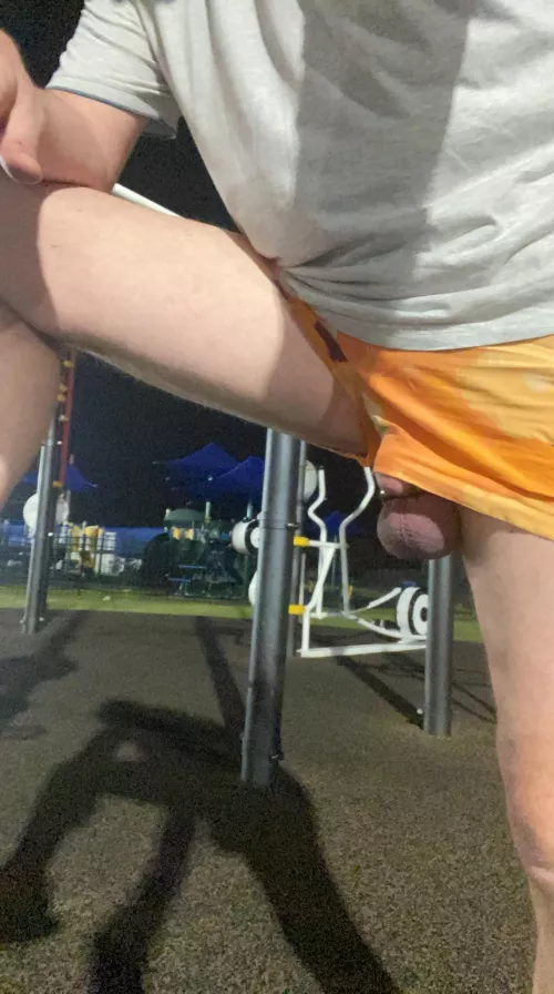 Stopping for a stretch on my morning walk.