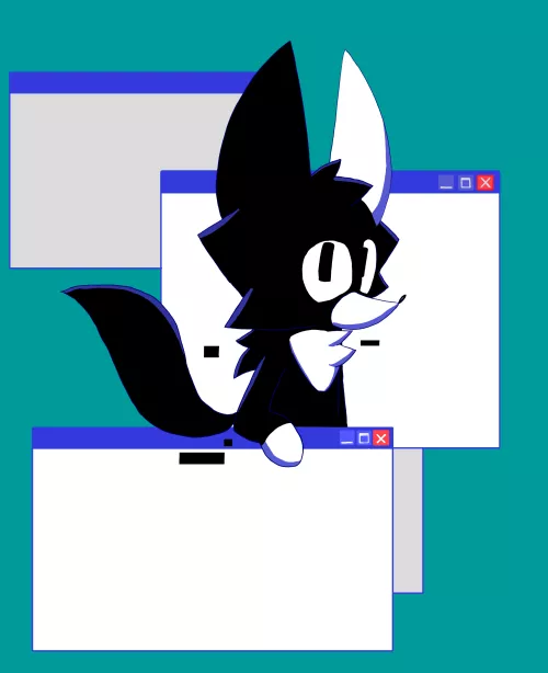 View Via Monitor. Just a fluffy virus program and also a character from my RPG game :3