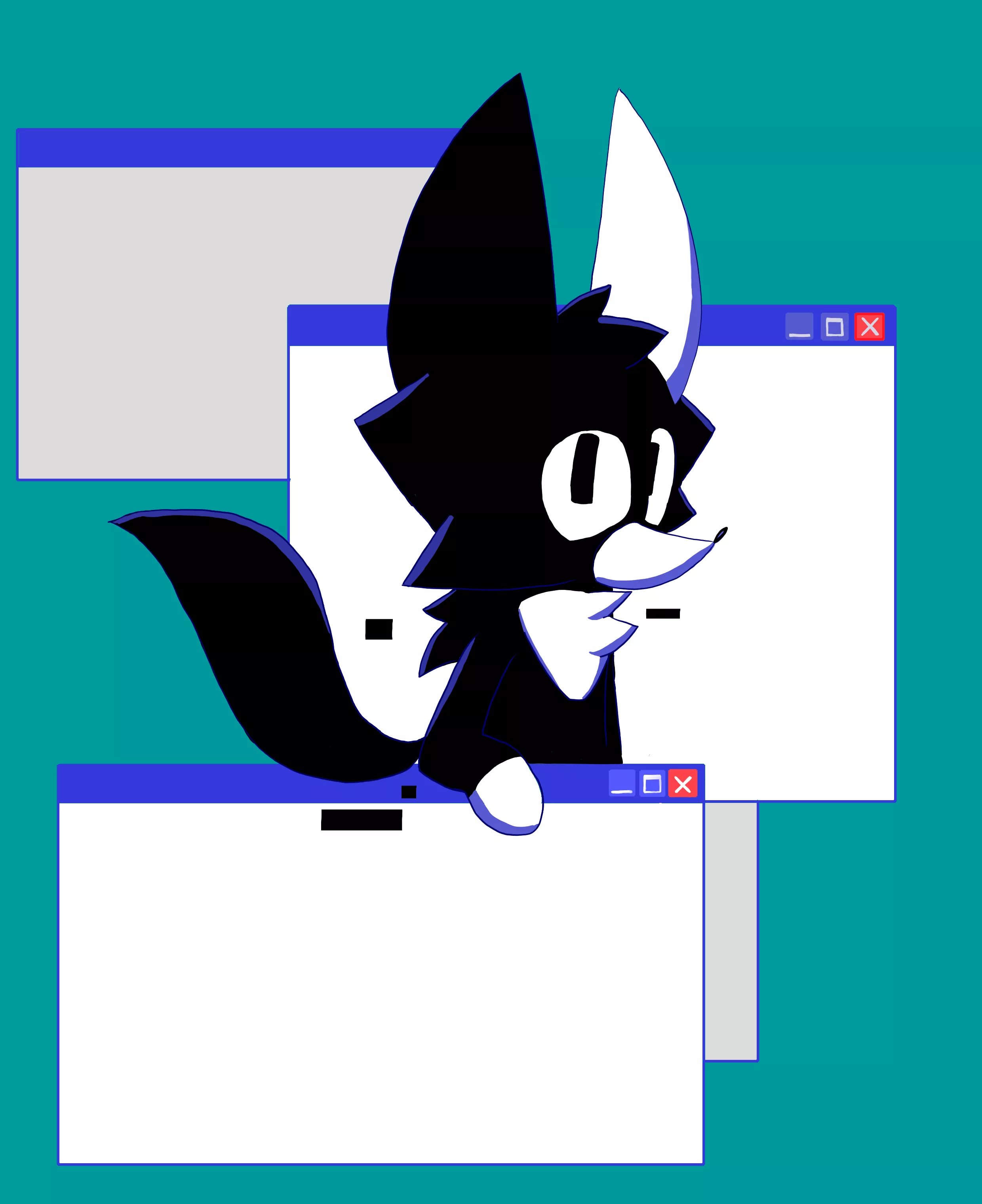 View Via Monitor. Just a fluffy virus program and also a character from my RPG game :3