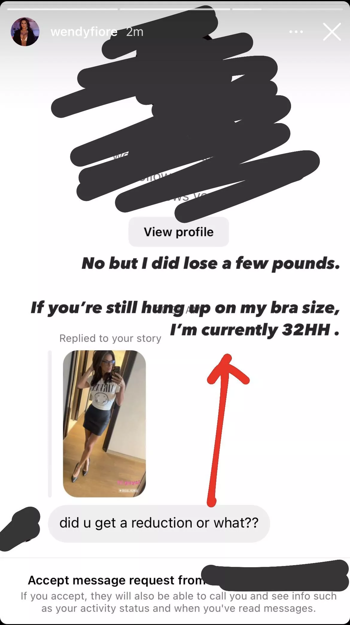 Wendy’s current Bra size. From IG