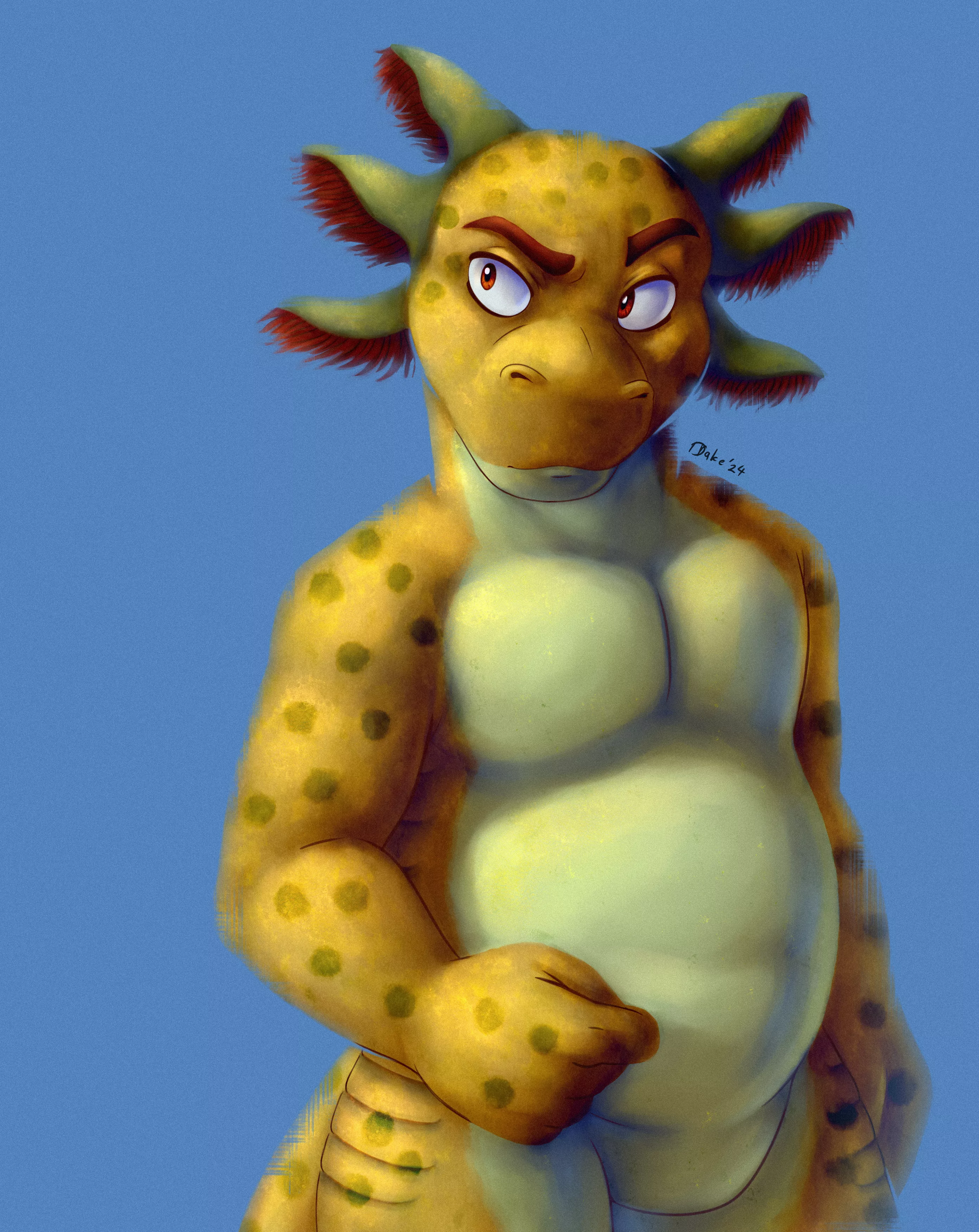 Aquatic western tiger salamander // Art by me