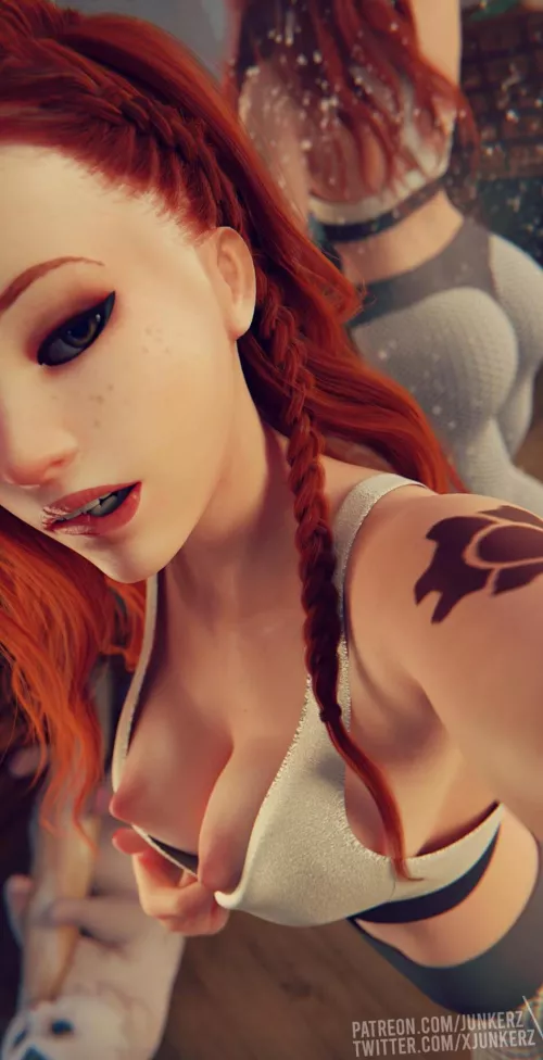 Brigitte's tit flash