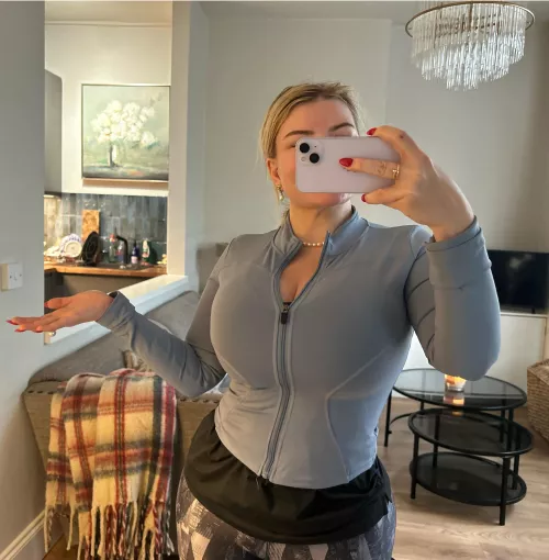 Busty MILF - Post Gym session.