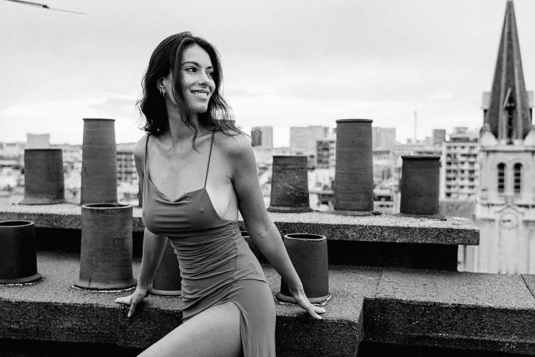 Caroline on Paris roofs