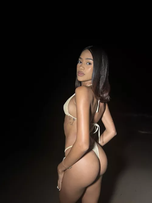 Catching the moonlight in a sultry nighttime photoshoot.